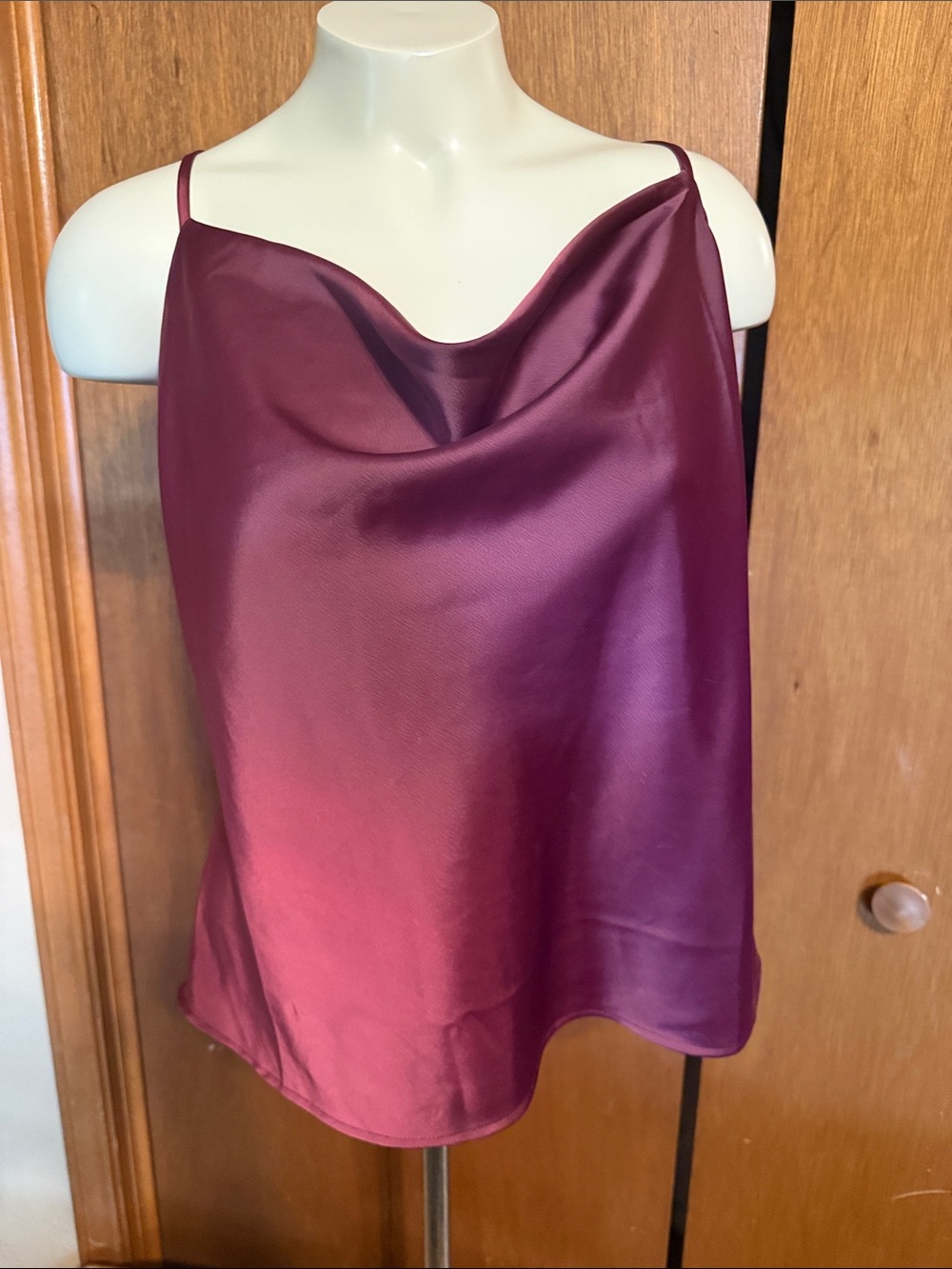 Banana Republic Satin Cowl Cami - Wine/Burgundy